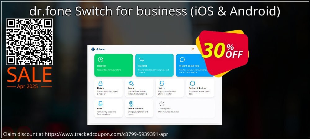 dr.fone Switch for business - iOS & Android  coupon on World Party Day offer