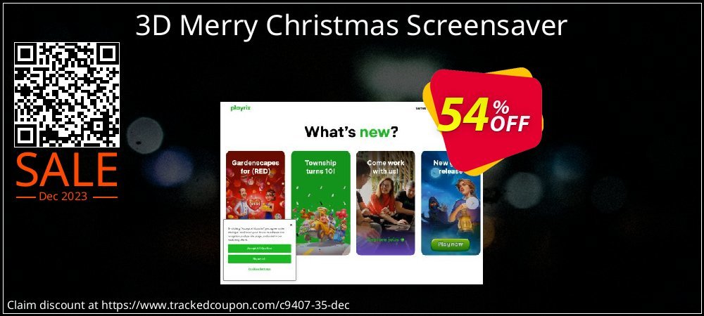 3D Merry Christmas Screensaver coupon on World Backup Day offer