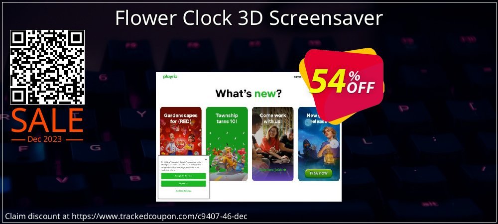 Flower Clock 3D Screensaver coupon on Palm Sunday offering discount