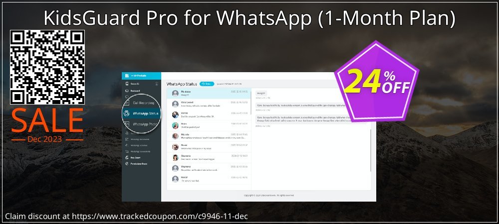 KidsGuard Pro for WhatsApp - 1-Month Plan  coupon on World Party Day offering sales