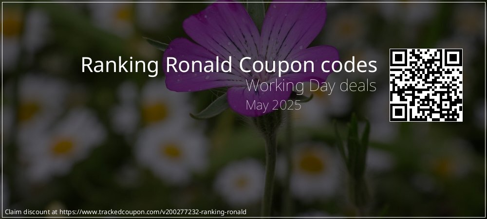 Ranking Ronald Coupon discount, offer to 2024