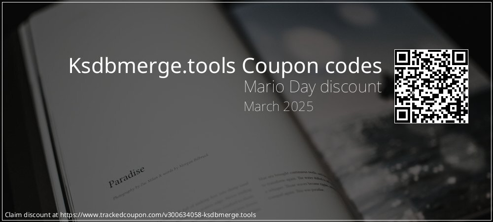 Ksdbmerge.tools Coupon discount, offer to 2023